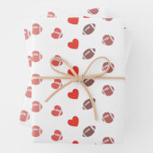 Love American Football - Gridiron Fans Heart Inpakpapier Vel (In situ)