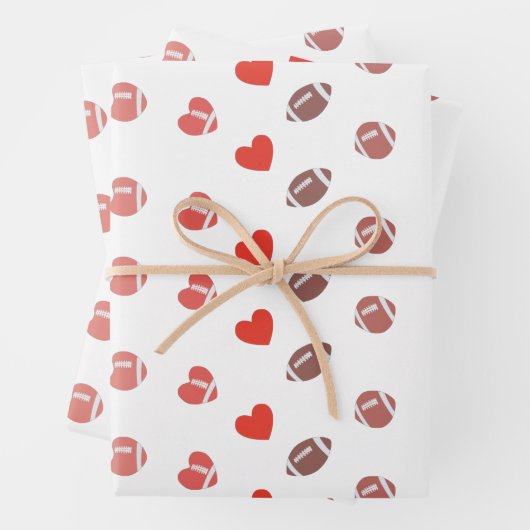 Love American Football - Gridiron Fans Heart Inpakpapier Vel (In situ)