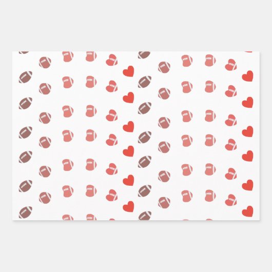 Love American Football - Gridiron Fans Heart Inpakpapier Vel (Voorkant)