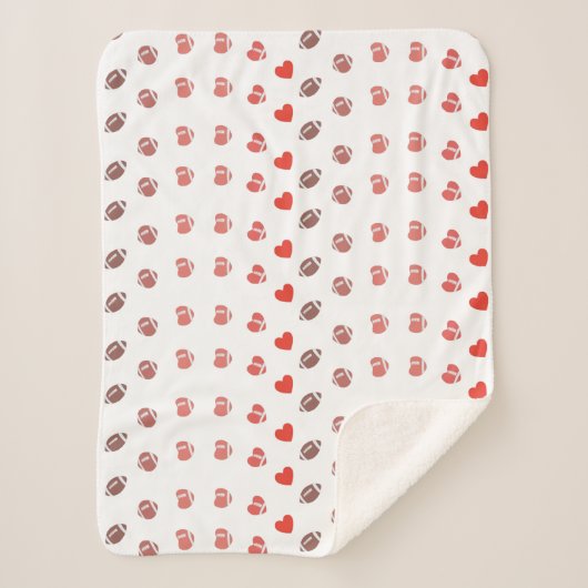 Love American Football - Gridiron Fans Heart Sherpa Deken (Voorkant)