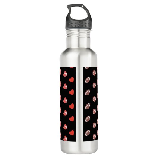 Love American Football - Gridiron Fans Heart Waterfles (Achterkant)