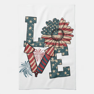 LOVE Amerika Onafhankelijkheidsdag Theedoek