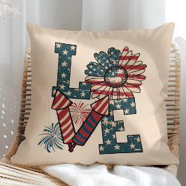 "LOVE" Amerikaanse Vlag Onafhankelijkheidsdag Worp Kussen