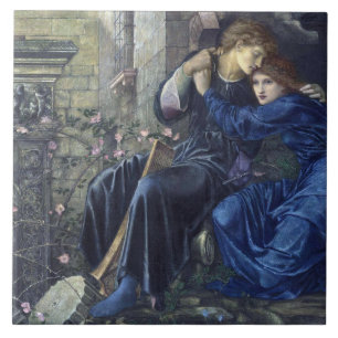 Love Among the Ruins (door Edward Burne-Jones) Tegeltje