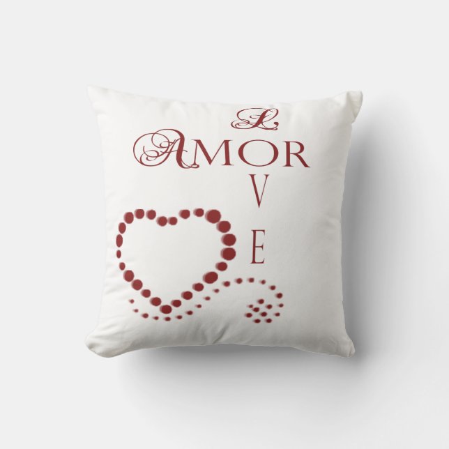 Love Amor Heart Valentijn Kussen (Voorkant)