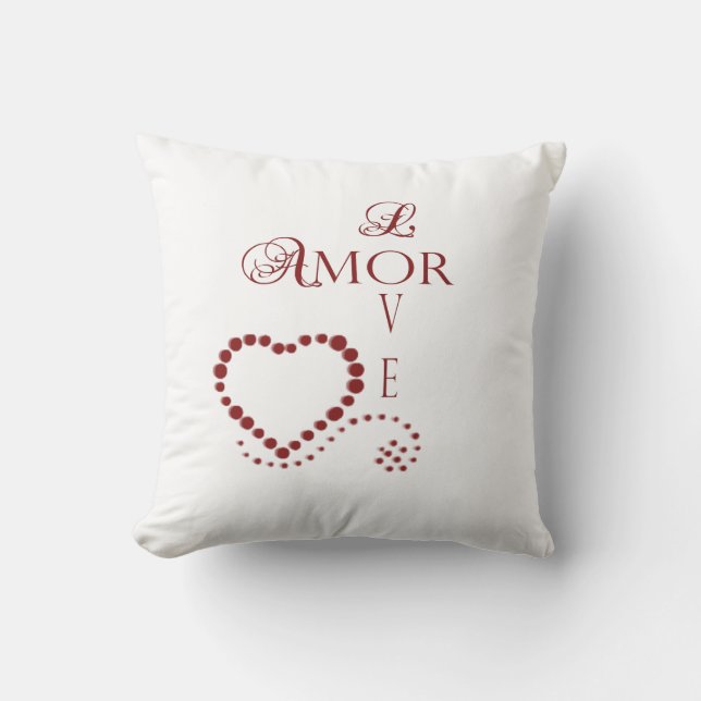 Love Amor Heart Valentijn Kussen (Voorkant)