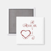 Love Amor Heart Valentijn Magneet (Voorkant / Achterkant)