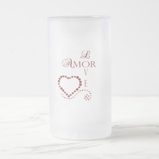 Love Amor Heart Valentijn Matglas Bierpul (Center)