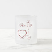 Love Amor Heart Valentijn Matglas Koffiemok (Center)