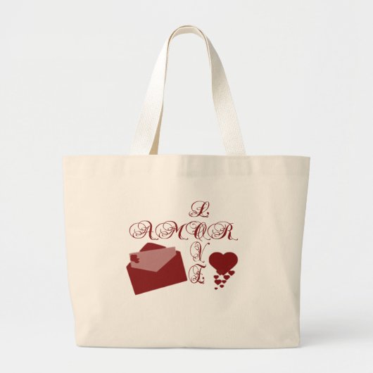 Love Amor Valentijn Design Grote Tote Bag (Voorkant)