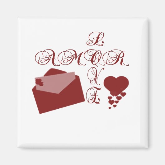 Love Amor Valentijn Design Magneet (Voorkant)