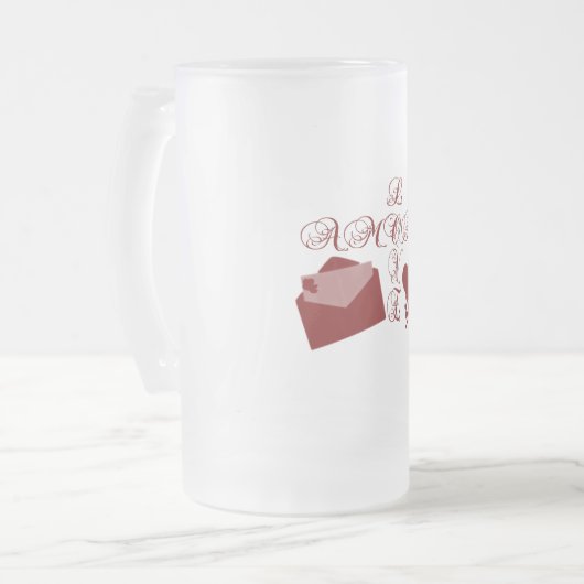 Love Amor Valentijn Design Matglas Bierpul (Voorkant links)