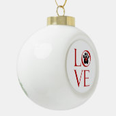 Love and a Paw Print Keramische Bal Ornament (Links)