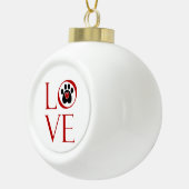 Love and a Paw Print Keramische Bal Ornament (Rechts)