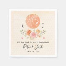 Love and Basketball Wedding Paper Napkins