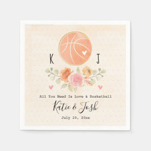 Love and Basketball Wedding Paper Napkins Servet