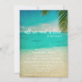 Love and Beach Engagement Party Invitation Kaart (Voorkant)