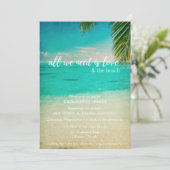 Love and Beach Engagement Party Invitation Kaart (Staand voorkant)