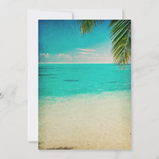 Love and Beach Engagement Party Invitation Kaart (Achterkant)