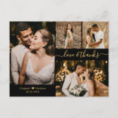 Love and Bedankt Black Gold Weddenschap Hartelijk Briefkaart (Voorkant)