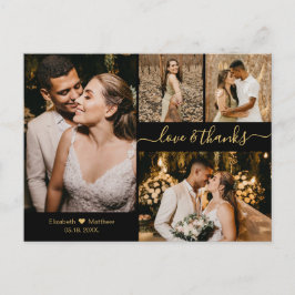 Love and Bedankt Black Gold Weddenschap Hartelijk  Briefkaart