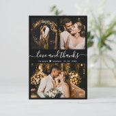 Love and Bedankt Black White Weddenschap Hartelijk (Staand voorkant)