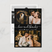 Love and Bedankt Black White Weddenschap Hartelijk (Voorkant / Achterkant)
