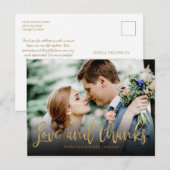 Love and Bedankt Cute Photo Wedding Bedankt Briefkaart (Voorkant / Achterkant)