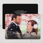 Love and Bedankt Elegant Script Chic Photo Wedding (Voorkant / Achterkant)