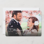 Love and Bedankt Elegant Script Chic Photo Wedding (Voorkant)