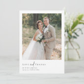 Love and Bedankt Elegant Script Photo Wedding (Staand voorkant)
