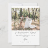 Love and Bedankt Elegant Script Photo Wedding (Achterkant)