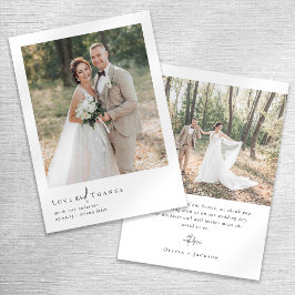 Love and Bedankt Elegant Script Photo Wedding