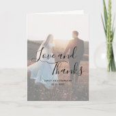 Love and Bedankt Elegant Script Photo Wedding (Voorkant)