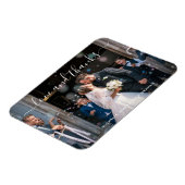 Love and Bedankt Elegant Script Photo Wedding Magneet (Linkerzijde)