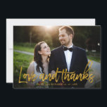 Love and Bedankt Gold Foil Weddenschap Bedankt Fot Kaart<br><div class="desc">Liefde en Bedankt Gold Folie Wedding Bedankt Fotokaart</div>