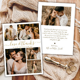 Love and Bedankt Gold Script Photo Collage Wedding