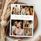 Love and Bedankt Gold Script Photo Collage Wedding