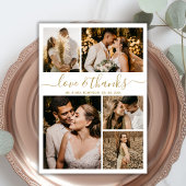 Love and Bedankt Gold Script Photo Collage Wedding