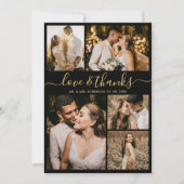 Love and Bedankt Gold Script Photo Collage Wedding (Voorkant)