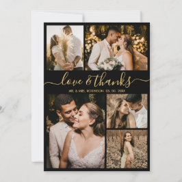 Love and Bedankt Gold Script Photo Collage Wedding