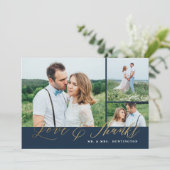 Love and Bedankt Gold Script Photo Wedding (Staand voorkant)