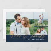 Love and Bedankt Gold Script Photo Wedding (Voorkant / Achterkant)