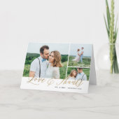 Love and Bedankt Gold Script Photo Wedding (Voorkant)