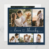 Love and Bedankt Heart 5 Photo Collage Wedding (Voorkant / Achterkant)