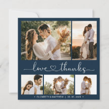 Love and Bedankt Heart 5 Photo Collage Wedding