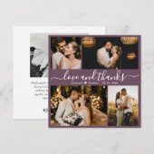 Love and Bedankt Mauve Photo Wedding (Voorkant / Achterkant)