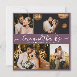 Love and Bedankt Mauve Photo Wedding