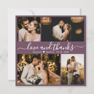Love and Bedankt Mauve Photo Wedding