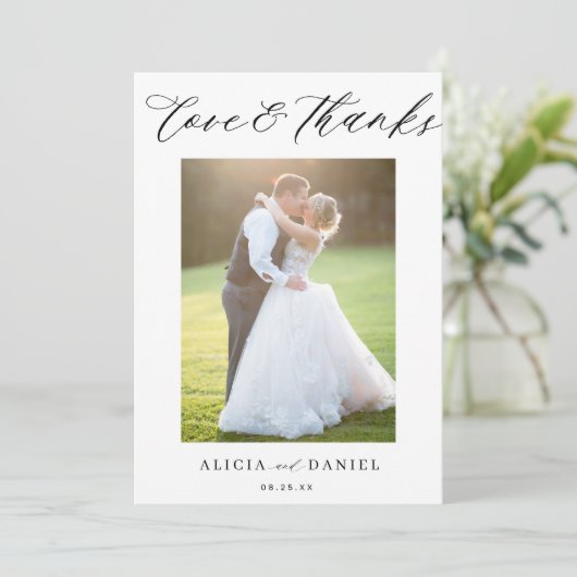 Love and bedankt script 2 photobruiloft (Staand voorkant)